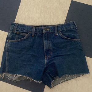 Dickies women’s jean cut off shorts.
